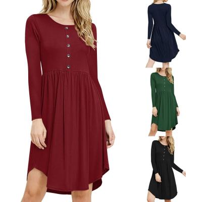 China Breathable Long Sleeve Women's Autumn OEMtailor Casual Dress Lady's Long Dress for sale