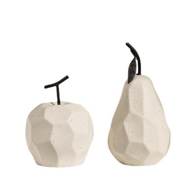 China Simple wabi-sabi ceramic decoration pear pear Europe apple living room TV cabinet home decoration fruit decoration for sale