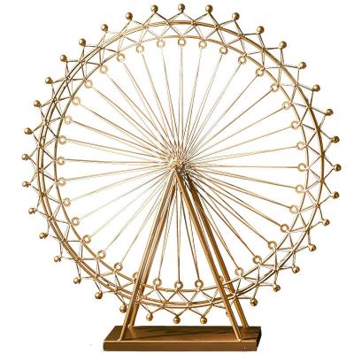 China Art Deco Nordic Creative Personality Ferris Wheel Lightweight Luxury Ornaments Rotating Living Room Home Decorations for sale