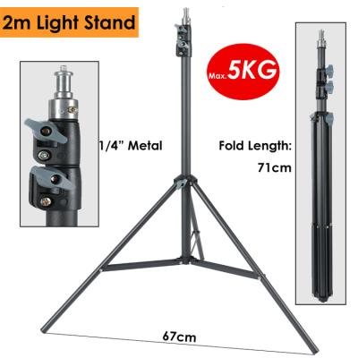 China Ring Light Heavy Duty Metal 2m Max Load Stand to 5KG Tripod for Ring Light 1/4stand for Studio Photographic Lighting Flash for sale