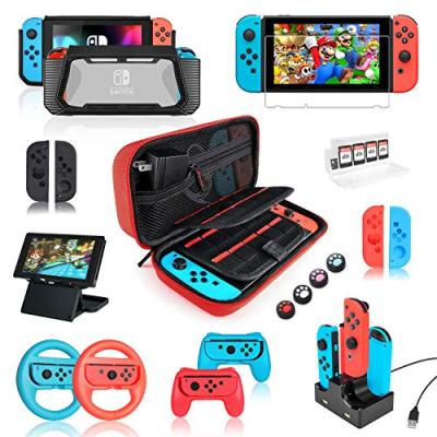 China Game Player For Switch Accessories Bundle Kit With Carrying Case Screen Protector Compact Playstand Gamepad Case Gamepad Charging Dock for sale