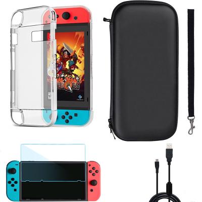 China Durable For Nintend Switch 4 In 1 Accessories Switch Carry Bag+ Charging Cable+Protector+ Shell Cover + Tempered Glass Screen Film for sale