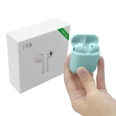 China New Arrival Healthy Perfect TWS BT 5.0 i16s Earbuds Mini IPX Design Wireless Cool Headphones With Charger Case Hook For Android i16S for sale