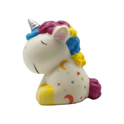 China Relieve Squishy Unicorn Squishy Animals Hor Stress Release Cartoon Whaite Wholesale Slow Rising Kids Toy for sale