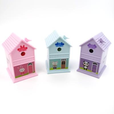 China PVC House Shape Hot Selling Plastic Pencil Sharpeners Cartoon Designs For Kids for sale