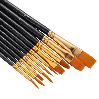 China New Type 10pcs Pearl Light Nylon Price Full Set Nice Waterproof Nylon Wrap Brushes Kit For Painting Professionals for sale