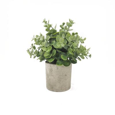 China 3 Pack Eco-friendly Artificial Plastic Pulp Fakeplants Potted Eucalyptus Plants For Home Office Room Decoration for sale