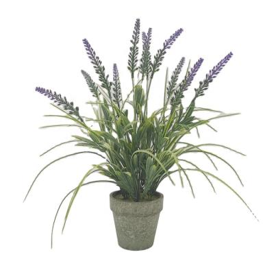 China Amazon Best Selling Eco-friendly Lavender Potted Plastic Flower For Hotel Home Decoration Plants Artificial Lavender In Pulp Pot for sale