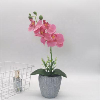 China Eco-friendly Realistic Artificial Orchid Indoor Home Decoration Phalaenopsis Factory Supplier Potted Artificial Orchid Flower From China for sale