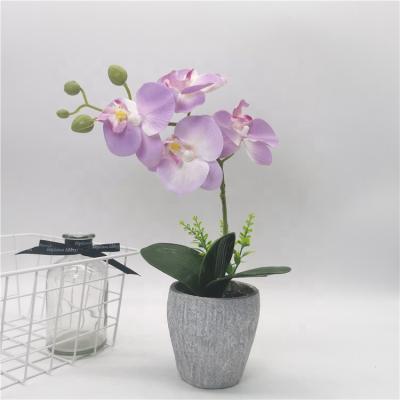 China Home Indoor Orchid Flower Factory Price Orchid Phalaenopsis Bonsai Artificial Natural Silk Decorations Eco-friendly Artificial Flower for sale