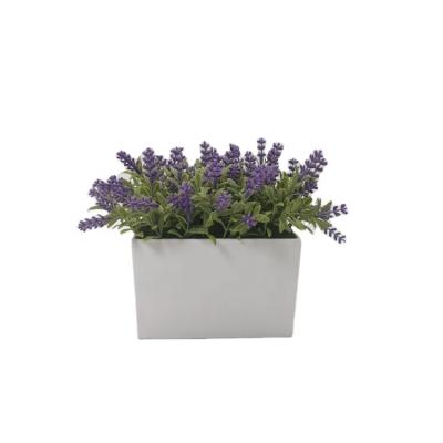 China Lavender Faux Flower Decor Plastic Potted Artificial Lavender Real Touch Eco-friendly Modern Plastic Artificial Plants Home Lavender for sale