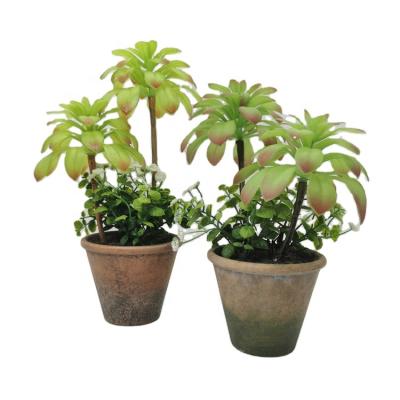 China Hot Sale Minimalist Artificial High Simulation Indoor Garden Bonsai Green Fake Potted Artificial Tree Small Decoration Planta for sale