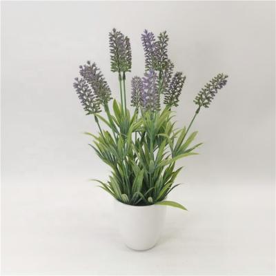 China Amazon Seller Hot Eco-Friendly Plastic Artificial Flowers Lavender Decorative Flower Arrangements In Pots For Garden Decor for sale