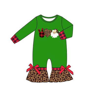 China Breathable 2022 European and American spring Christmas flower type long-sleeved jumpsuit lotus-rimmed toddler clothing for sale