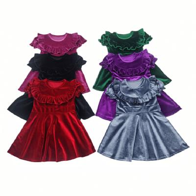 China Anti-wrinkle Kids Dress 2022 New Girl Velvet Dress Exquisite Style for sale