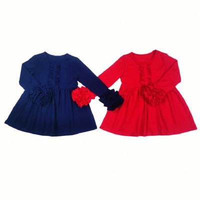 China Compressed 2022 Girls Long Sleeve Dress Kids Candy Solid Color Skirt New Wholesale for sale