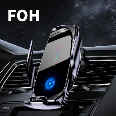 China New Product 15W Mobile Phone Car Air Vent Phone Tend Fast Charging Holder Built In Capacitor Wireless Charger for sale