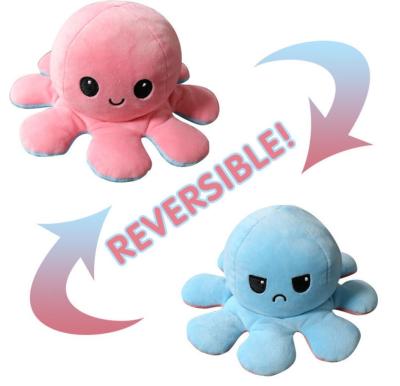 China Plush Stuffed Toys Flip Octopus Soft Flip Funny Emotion Octopus Double Sided Plush Reverse for sale