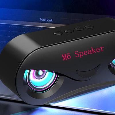 China PORTABLE spot led dual speakers 10W blue&tooth m6 wireless desktop speakers colorful audio subwoofer large volume for sale