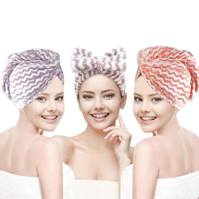 China 2022 Amazon Compressed Sells Women Dry Hair Microfiber Drying Hair Towel Wraps for sale