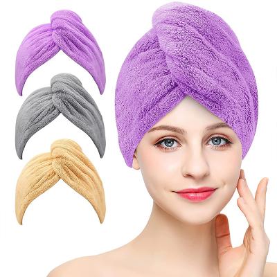 China Compressed Head Towel Wrap Custom Personalized Quick Drying Hair Turban Towel for sale