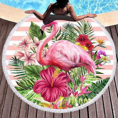 China High Quality Hypoallergenic Sublimation Beach Towels With Logo Printing Custom Microfiber Round Beach Towel for sale