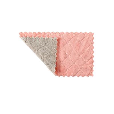 China Sample Free Kitchen Towel QUICK DRY Cleaning Dirty Microfiber Towel Kitchen Hand Towel For Kitchen Fleece Coral Microfiber for sale