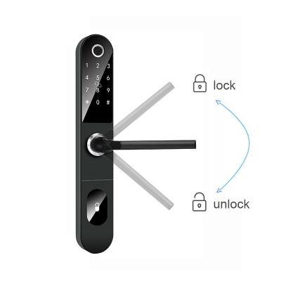 Chine Aluminum Sliding Door Smart Lock European Standard 5 In 1 Keyless Fingerprint Door Lock à vendre