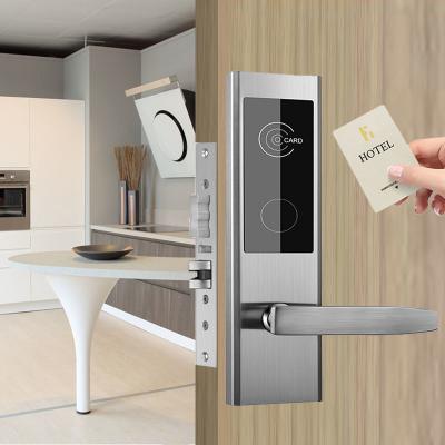 China Wooden Rfid Card Reader Door Lock 6V Hotel Card Door Lock System for sale