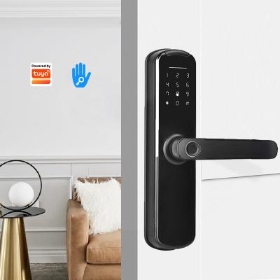 China Cerradura de puerta biométrica controlada de la huella dactilar de la cerradura de puerta de la cerradura de Tuya de Digitaces del App casero elegante de la tarjeta en venta