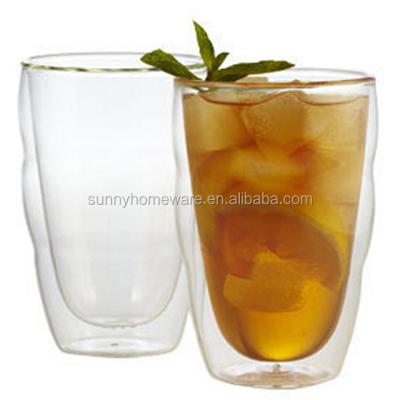 China Coffee Pyrex Double Layer Mugs / Clear Mugs / 2 Glass Walled Mugs / Drinking Mugs for sale