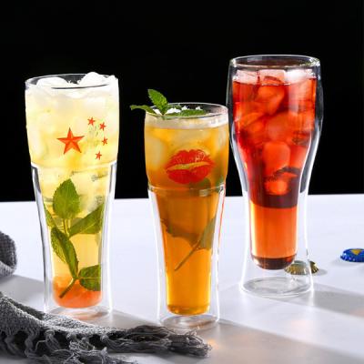 China Luxury Pyrex Handcrafted Double Walled Glass Double Wall Beer Glasses for sale