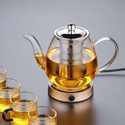 China Sustainable Pyrex Handmade Glass Teapots With SS Infuser for sale