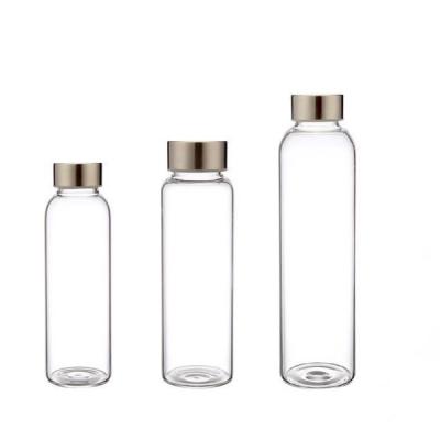 China 500ml Sustainable Handmade Stainless Steel Glass Water Bottle / Drinking Water Glasses for sale