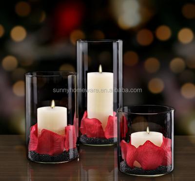 China Christmas Home Decoration Swollen Mouth Decoration Glass Cup For Candle for sale