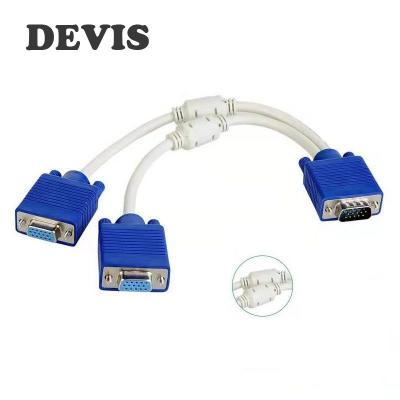 China Wholesale COMPUTER VGA 1 Male to Dual 2 VGA Female Monitor Cable Converter Splitter Video Cable for sale