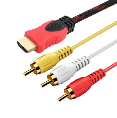 China High Quality COMPUTER Cable Support Video Hd Audio Male To 3Rca AV Connector Converter Cable for sale