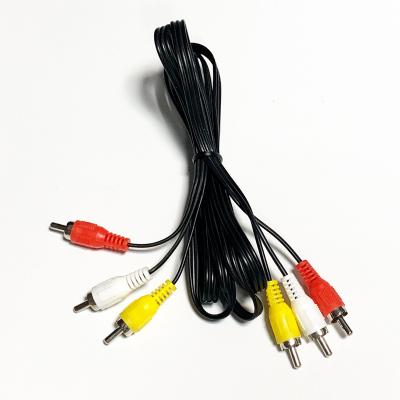 China Hot Selling COMPUTER 3 RCA Male to 3 RCA Male Gold Plated Extension Cable Stereo Video Extension Plug RCA Audio Cable for sale