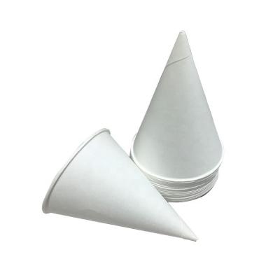 China 3.7oz Biodegradable Stocked Eco Friendly Disposable 3.8oz 4.5oz 6oz Rolled Cone Cup Airport Water Paper Cup for sale