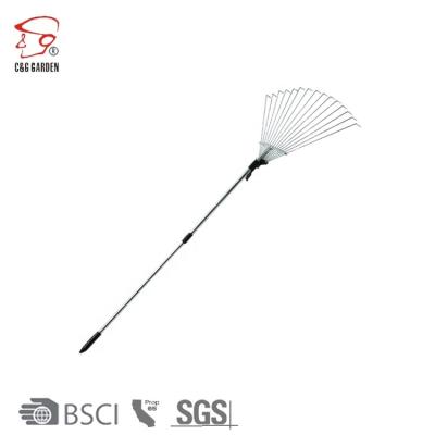 China RK15-208 Adjustable Garden Rake 15 Tooth Garden Rake Porcelain Tools for sale