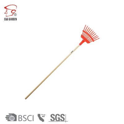 China Garden Rake 11 Teeth Red Color Garden Golf Rake Child Rakes for sale