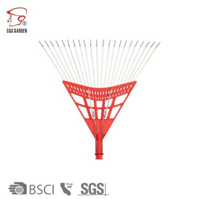 China Garden Rake 22 Tooth Red Plastic Steel Hay Rake for sale