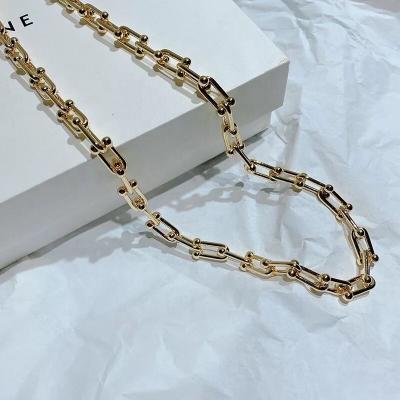 China Hiphop 18k Gold Silver Plating Open U-Shape U Shape Link Chain For Jewelry Making Parts Accessories Designer for sale