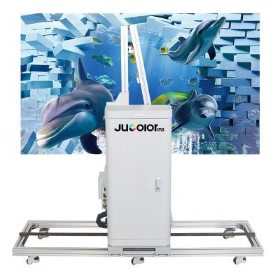 China Garment Shops Jucolor 3D Effect Wall Painting Printer Vertical Mural Wall Inkjet Printer With ENV DX7 Printhead for sale