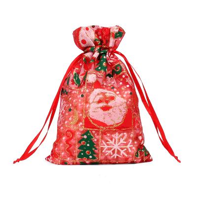 China Cheap Promotional Gift Package Small Bags Mesh Drawstring Gift Organza Bag 10x15cm For Christmas for sale