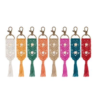 China Daily Life Yarn Bag Accessories Handbag Handmade Wool Decoration Woven Key Chain for sale