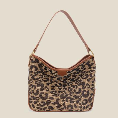 China Wholesale Fashion Leopard Print Women Canvas Handbag Ladies Shoulder Bag Bum for sale