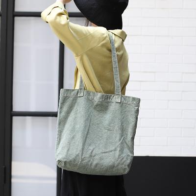 China Wholesale Handled Vintage Beach Bag Tote Canvas Shoulder Shopping Eco Bag Women Handbags for sale