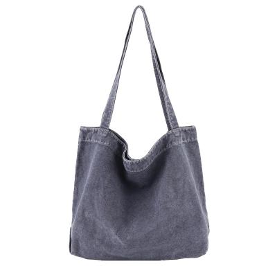 China Wholesale Vintage Beach Canvas Shoulder Tote Bag Women Large Shoulder Handled Handbags for sale