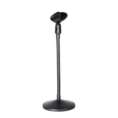 China Steel Studio Desktop Mic Stand With Flexible Gooseneck + Round Weighted Base for sale